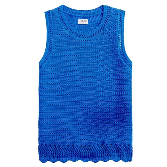 J.Crew Factory's Blue Crochet Sweater Tank in Size Small - Picture 5 of 6